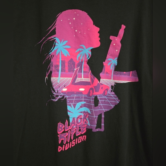 BLK-RFL-DIV T-Shirt Womens Size XL Black Pink Short Sleeve Cotton - Picture 3 of 9